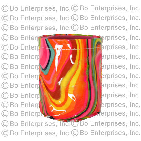 Green & Pink Swirl koozie