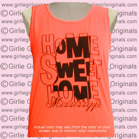 MS-Home Sweet Home - Neon Red Orange (Comfort Color Tank)