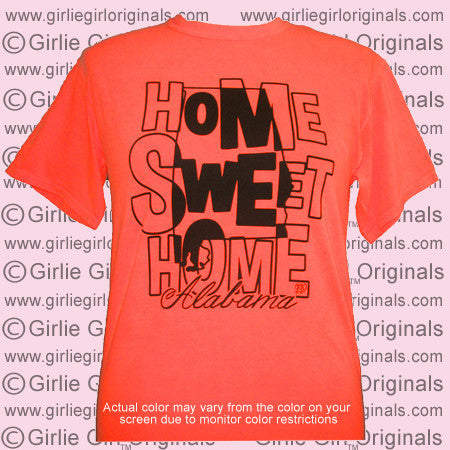 AL-Home Sweet Home - Neon Red Orange (Comfort Color Tee)