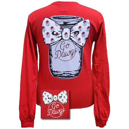 Georgia Bowtie Mason Jar Red Long sleeve