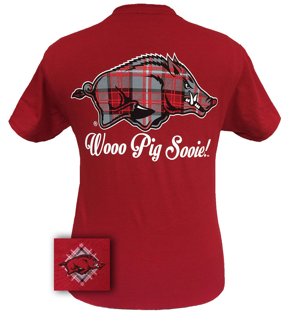 Plaid Logo - Razorback - Cardinal Red