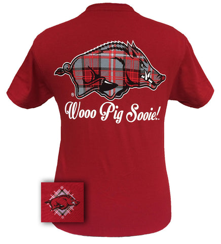 Plaid Logo - Razorback - Cardinal Red