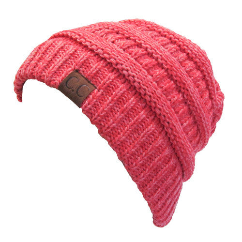 YJ-800 2-TONE BEANIE 10-CORAL