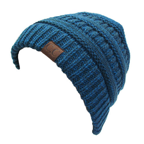 YJ-800 2-TONE BEANIE 18-BLUE AND TEAL