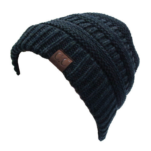 YJ-800 2-TONE BEANIE 26-NAVY AND DARK GREY