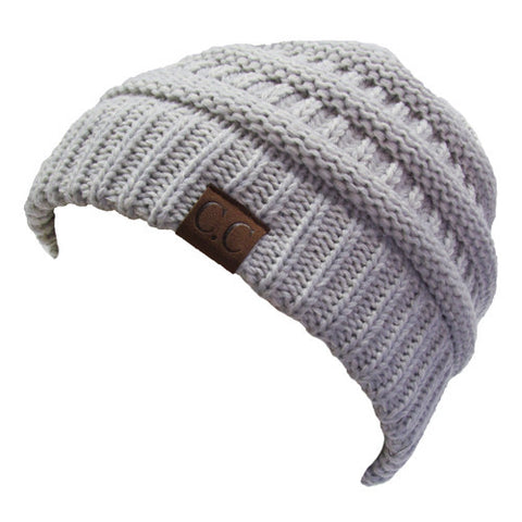 YJ-800 2-TONE BEANIE 30-LIGHT GREY