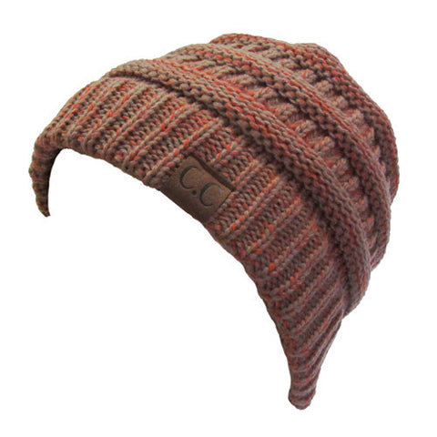 YJ-800 2-TONE BEANIE 4-BURNT ORANGE