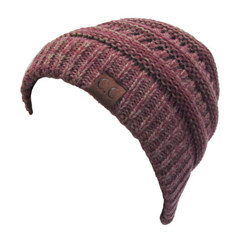 YJ-800 2-TONE BEANIE 9-RASPBERRY