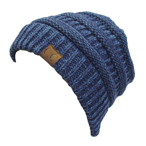 YJ-800 2-TONE BEANIE 19 - BLUE AND DENIM