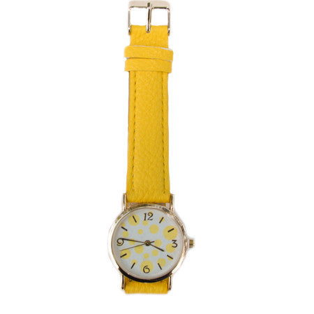 Dots Faced Watch Yellow