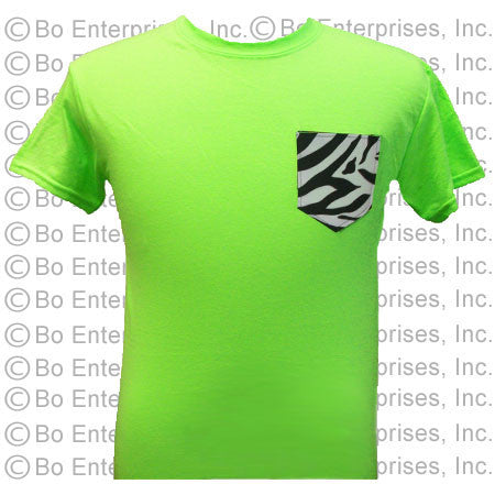 Zebra Sewn Pocket T - Anvil Neon Green (Short Sleeve)