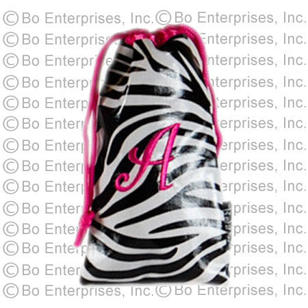 Zebra Initialed Eyeglass Pouch