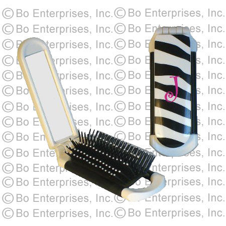 Zebra Pop Up Compact Hair Brush