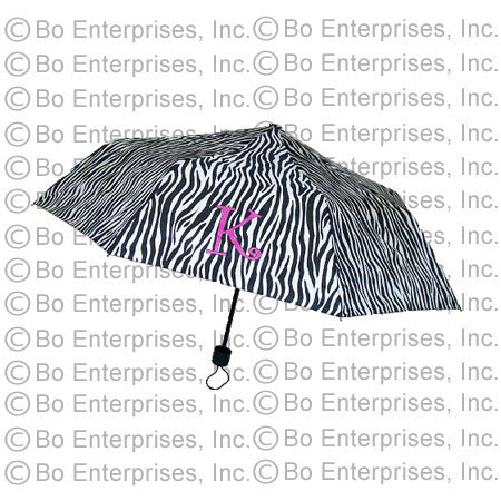 Zebra Design Initialed Folding Umbrella