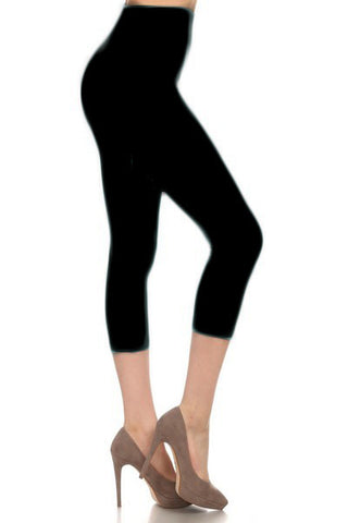 518SD-Black Capri Legging