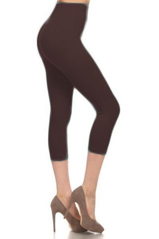 518SD-Coffee Capri Legging