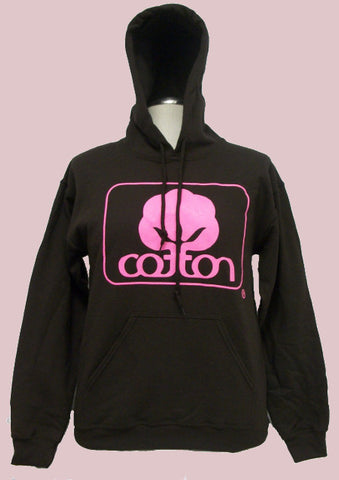 Cotton' Logo Pink Dark Chocolate Hoodie