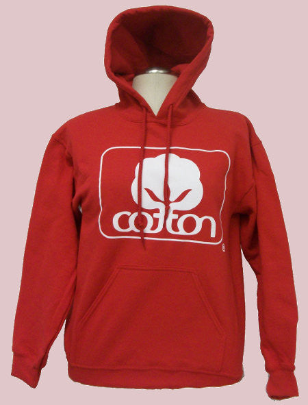 Cotton' Logo white Red Hoodie