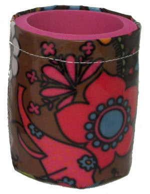 Brown Floral Design Koozie