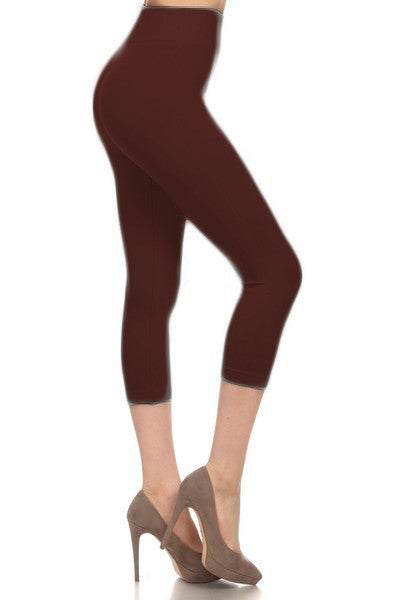 518SD-Wine Capri Legging