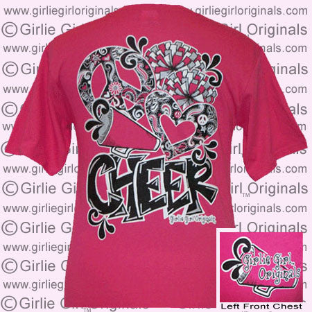 Peace Love Cheer - Hot Pink (Short Sleeve)