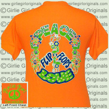 Peace Love Flip-Flops - Orange (youth short sleeve)