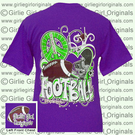 Peace Love Football - Purple (Short Sleeve)
