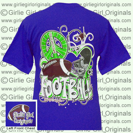 Peace Love Football - Royal (Short Sleeve)