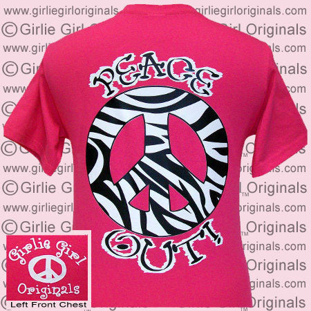 Peace Out Zebra Print - Hot Pink (Short Sleeve)