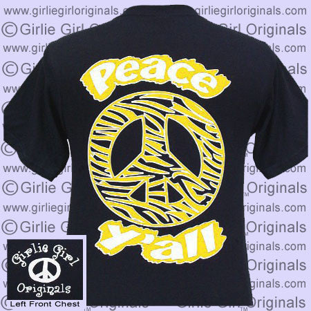 Peace Y'all-Tiger Print #3 - Black (Short Sleeve)