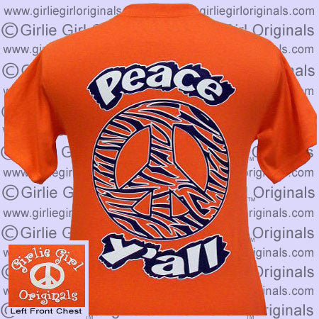 Peace Y'all-Tiger Print - Orange (Short Sleeve)
