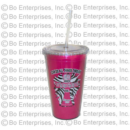 Phili 4:13 Design Cup With Straw