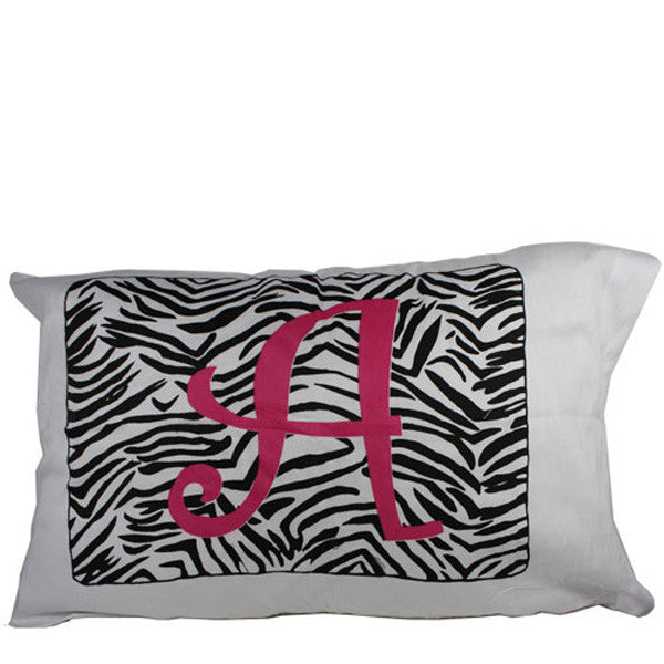 Initialed Zebra Pillowcase