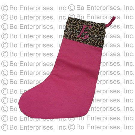 Stocking - Hot Pink / Leopard with Hot Pink initial