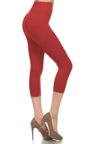 518SD-Red Capri Legging