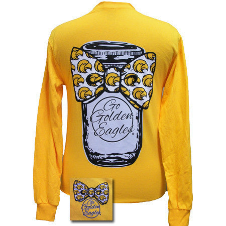 Southern Miss Bowtie Mason Jar Gold Long Sleeve